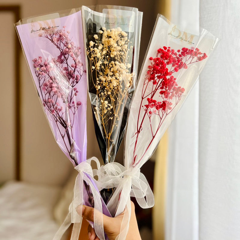 Dried Gypsophila Bouquet Preserved Flowers Gift DIY Wedding Birthday Celebration Home Decor
