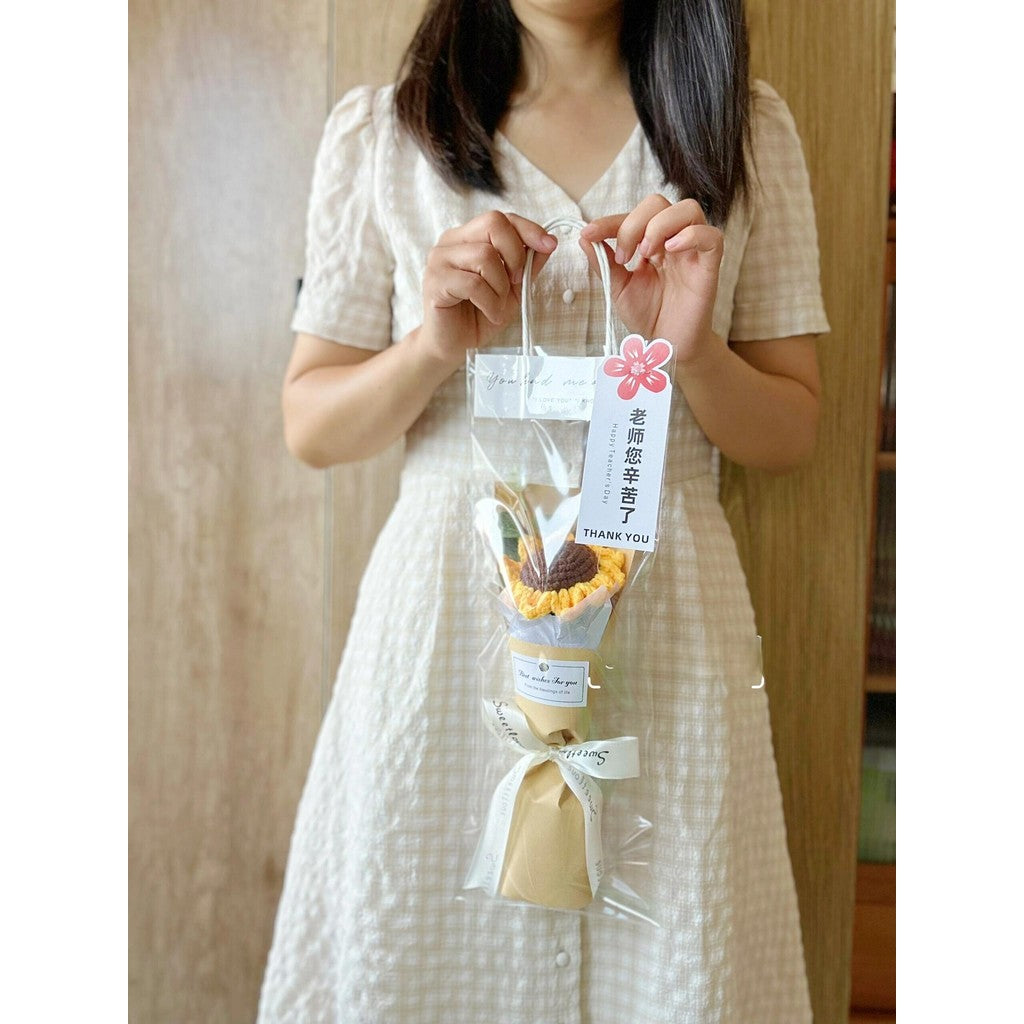 Handmade Crochet Sunflower Bouquet Teacher's Day Gift Birthday Practical Present Valentines Day