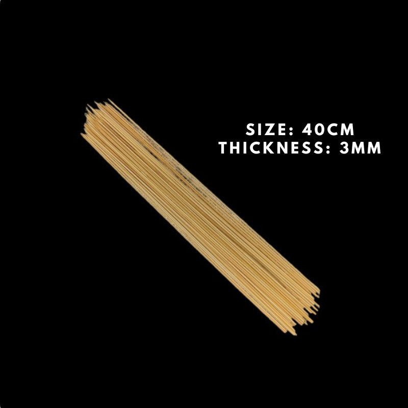 2 PCS Bamboo Sticks Disposable Barbeque Craft Sticks