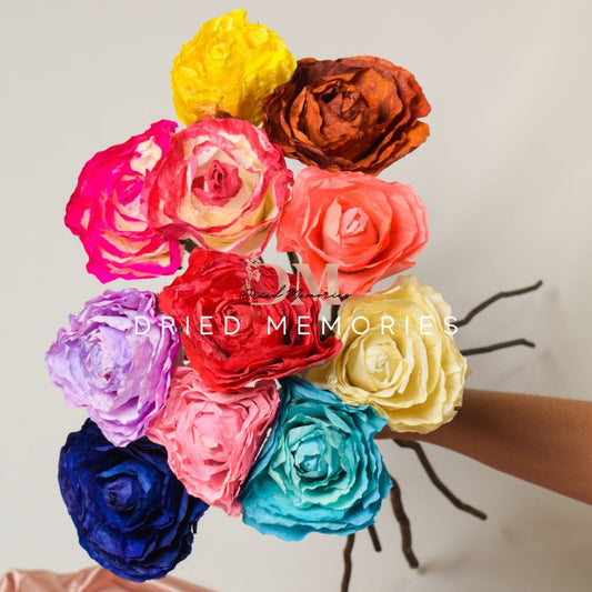 Dried FOSSILIZED Flowers (1 piece) Real Roses Gift Wedding Party Home Birthday DIY | Dried Memories