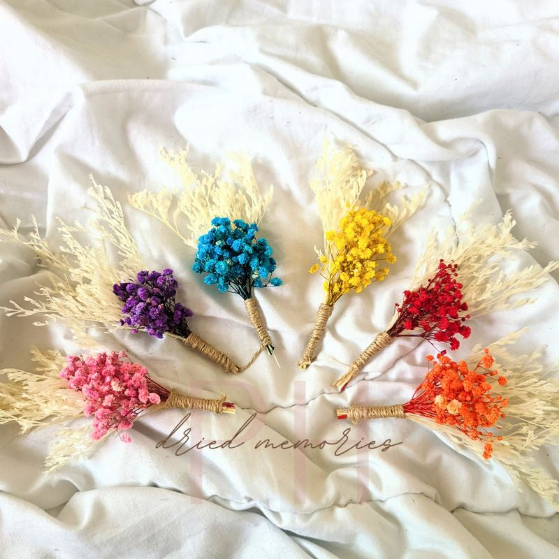 Dried Wedding Boutonniere Real Dried Flowers Gift Wedding Party Home Birthday DIY | Dried Memories