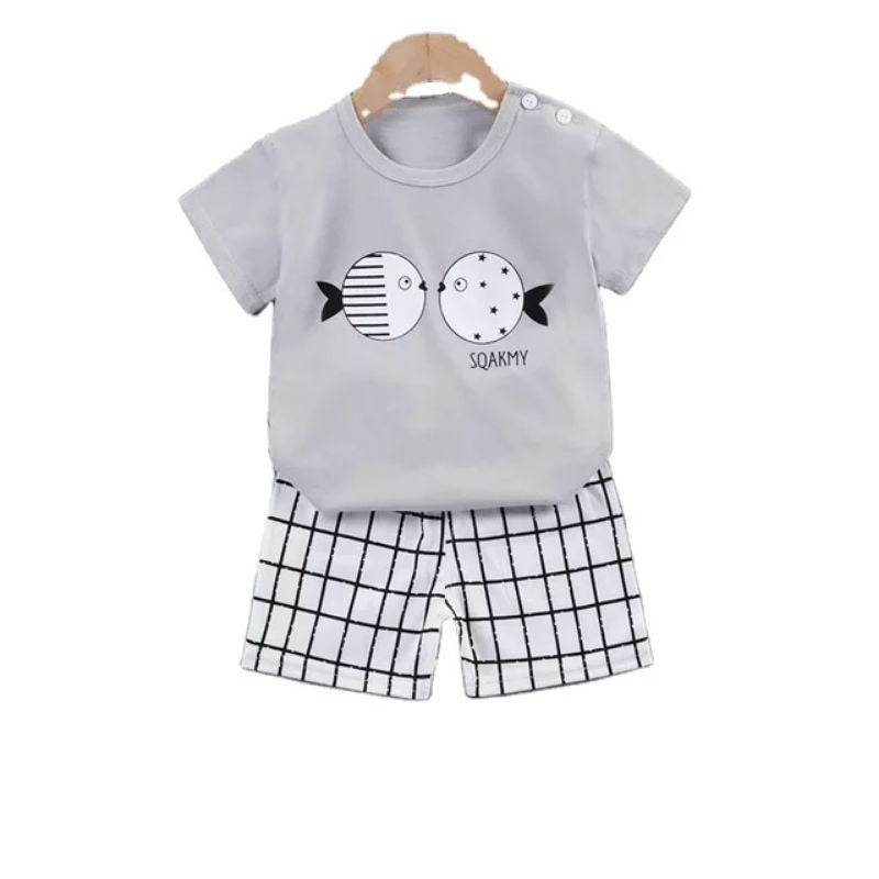 Short sleeves Baby Clothes best for Summer 2 Piece 100% Cotton