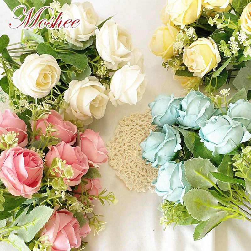 Artificial Flowers Decoration Roses and Leaves Decor Gift Wedding Party Home Birthday DIY