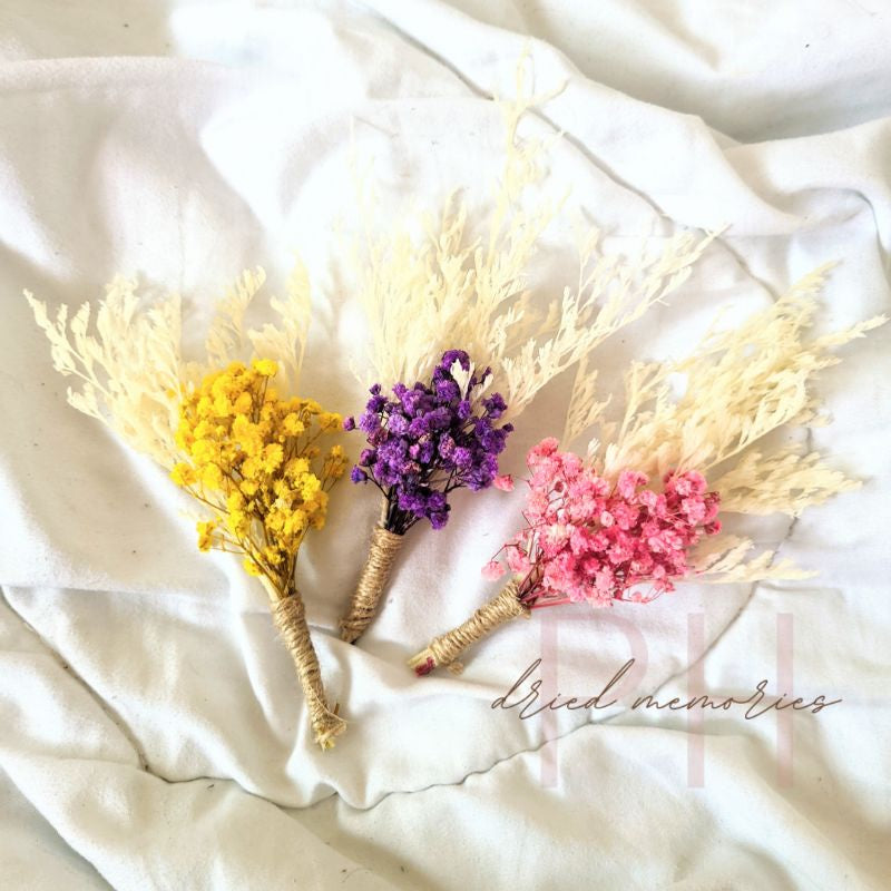 Dried Wedding Boutonniere Real Dried Flowers Gift Wedding Party Home Birthday DIY | Dried Memories