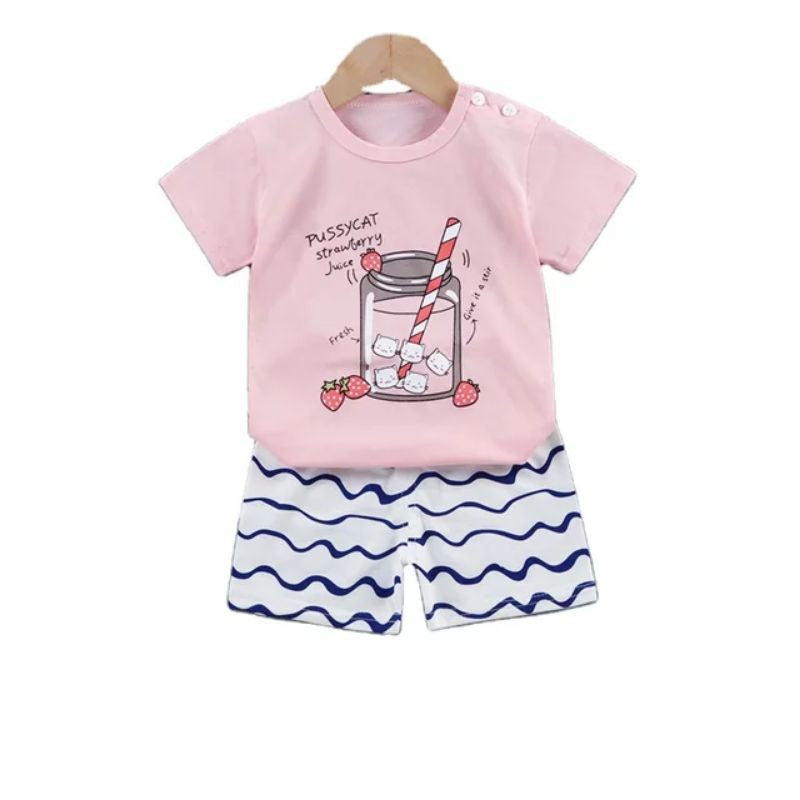 Short sleeves Baby Clothes best for Summer 2 Piece 100% Cotton