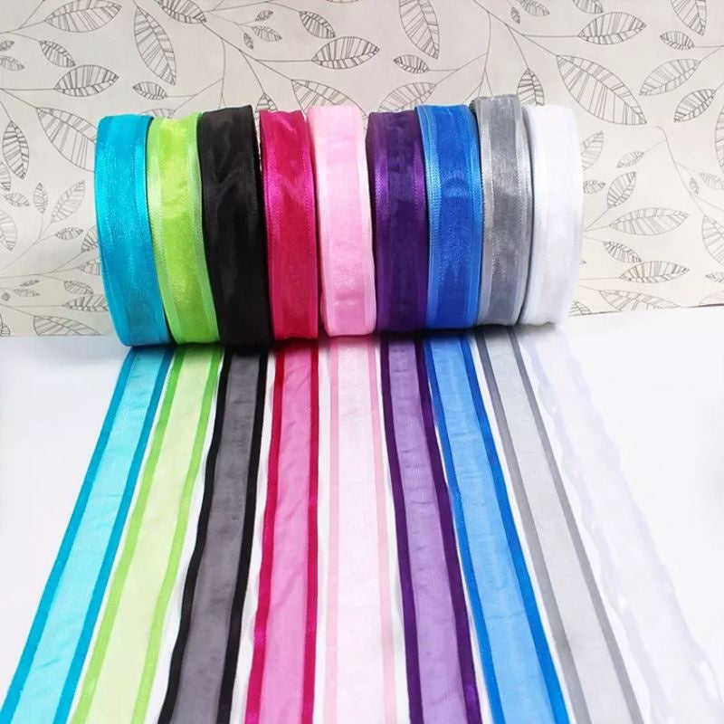 25mm Broadside Organza Ribbon for Bouquet and Gift Wrapping decorative packaging gift medal ribbon