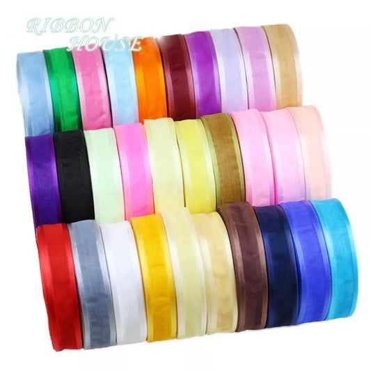 25mm Broadside Organza Ribbon for Bouquet and Gift Wrapping decorative packaging gift medal ribbon