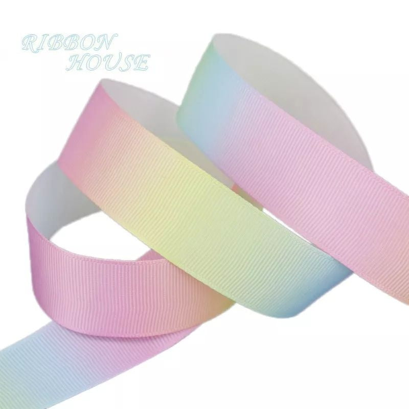 25mm Grosgrain Rainbow Ribbon 1 Meter For Gift Wrapping and Flower Bouquet decorative packaging gift