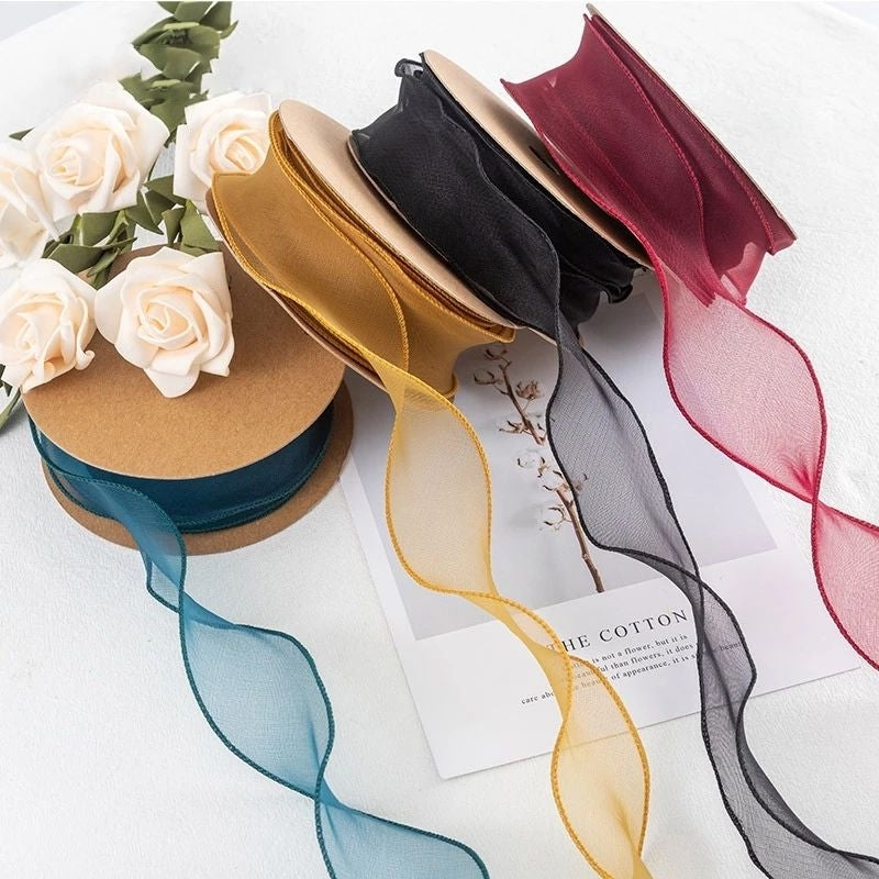 40mm Wave Silk Ribbon 1 Meter for gifts and flowers decorative packaging gift medal ribbon