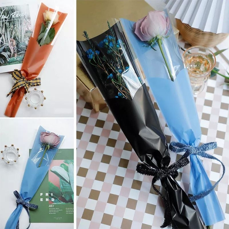 Single Flower Wrapping Paper for Bouquet Roses Dried Flowers DIY Wedding Home Decor Gift