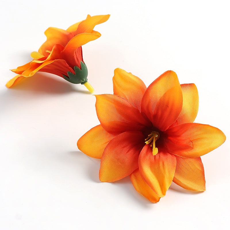 9cm Lily Artificial Flower Heads for Home Decor Wedding Decor Fake Flowers DIY Craft Wreath Gifts