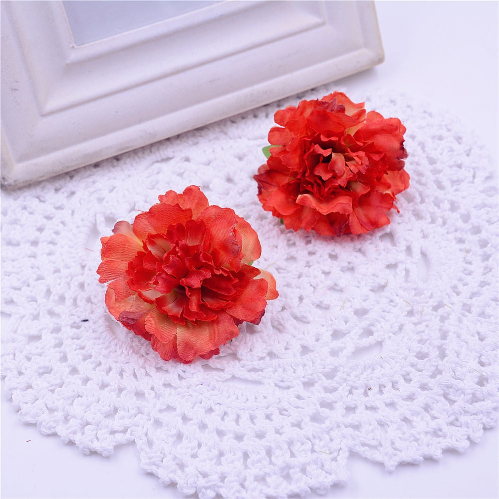 Artificial flower 5cm Silk Carnation Flower Head Wedding home decor DIY wreath scrapbook craft