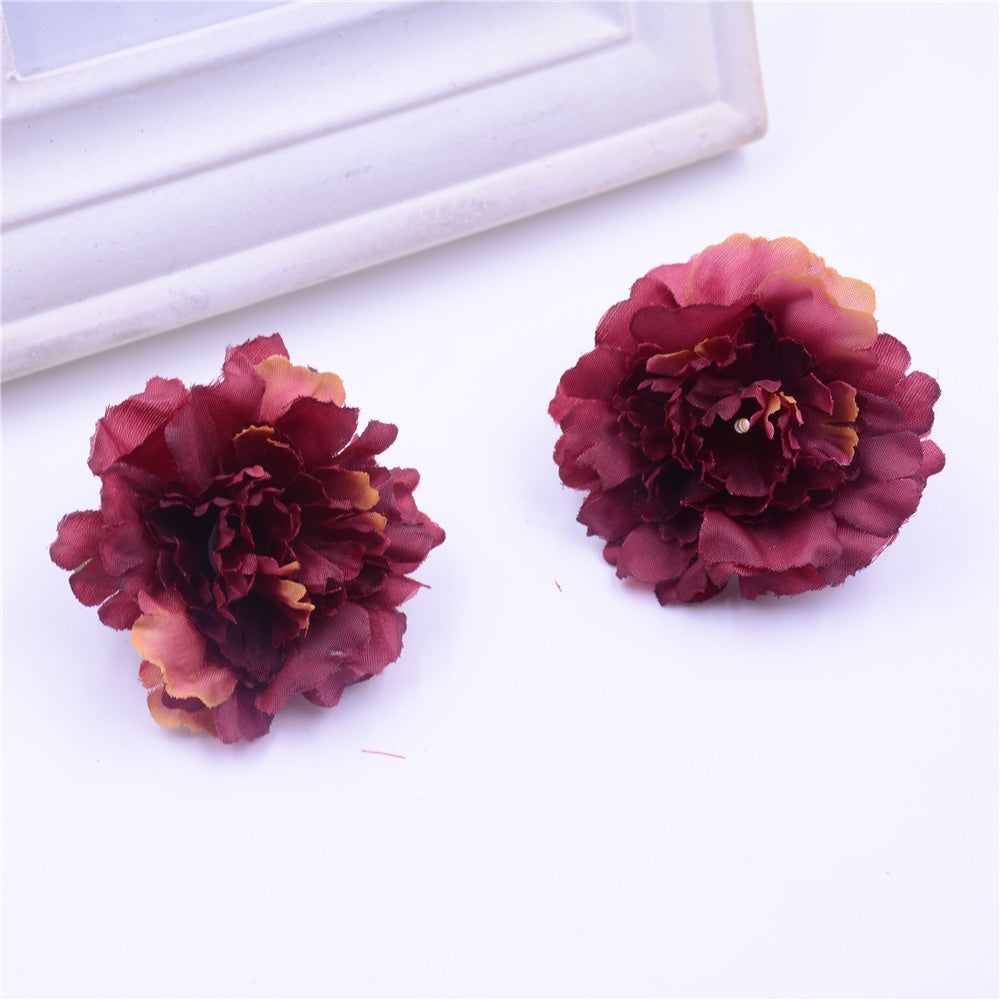 Artificial flower 5cm Silk Carnation Flower Head Wedding home decor DIY wreath scrapbook craft