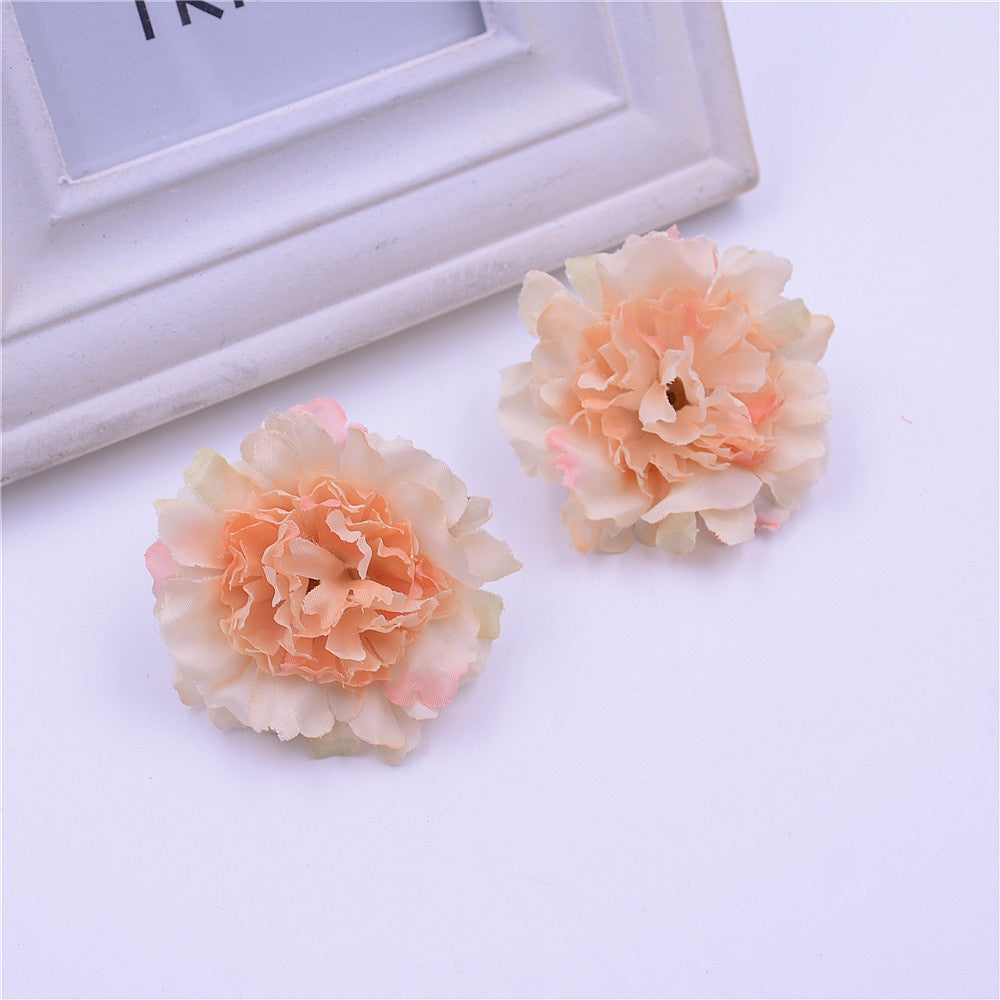 Artificial flower 5cm Silk Carnation Flower Head Wedding home decor DIY wreath scrapbook craft