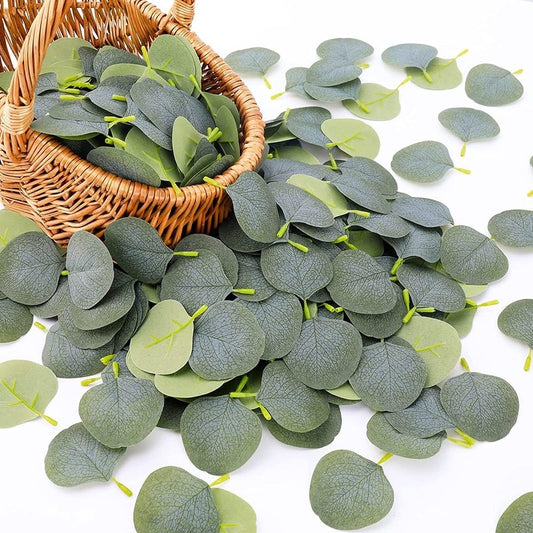 Eucalyptus Leaves Artificial Green Leaves for DIY Wreath Wedding Boutonnieres Corsages Cake Decor