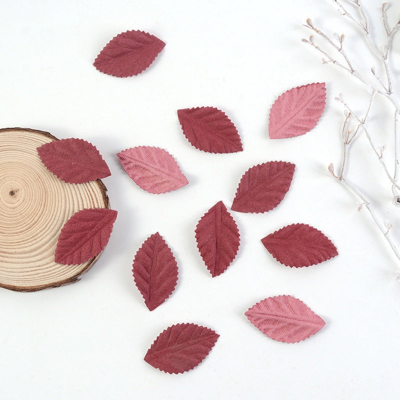 3.5cm Leaves Artificial Fabric Fake Leaves DIY Wreath Wedding Corsages Cake Flower Decorations Craft