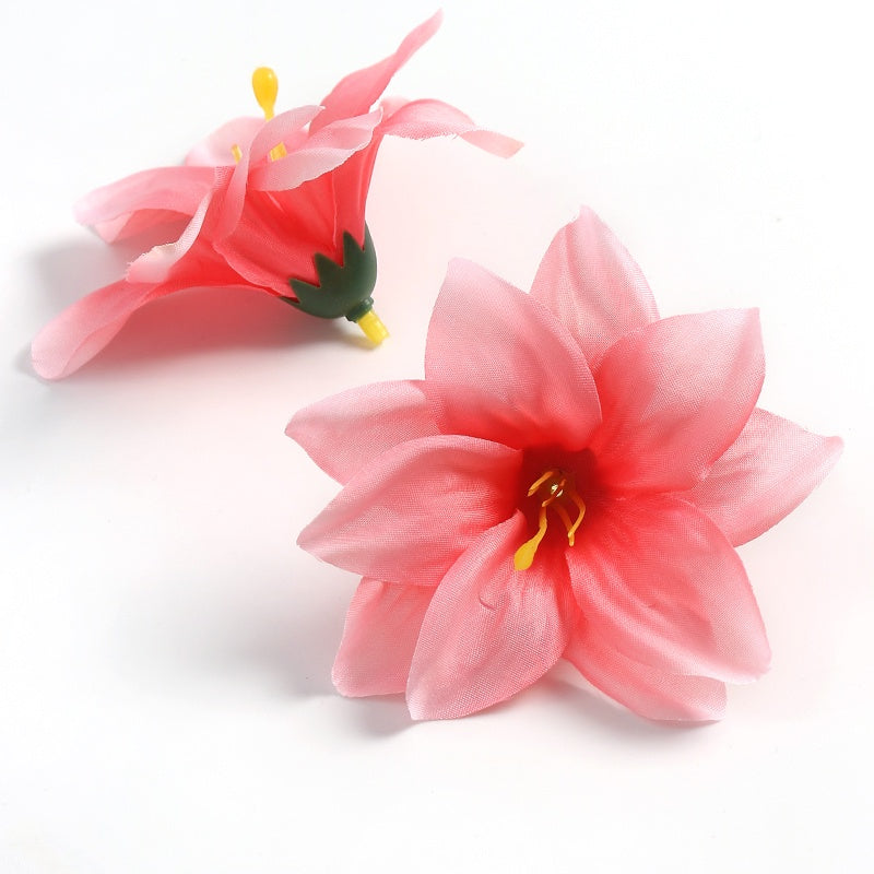 9cm Lily Artificial Flower Heads for Home Decor Wedding Decor Fake Flowers DIY Craft Wreath Gifts