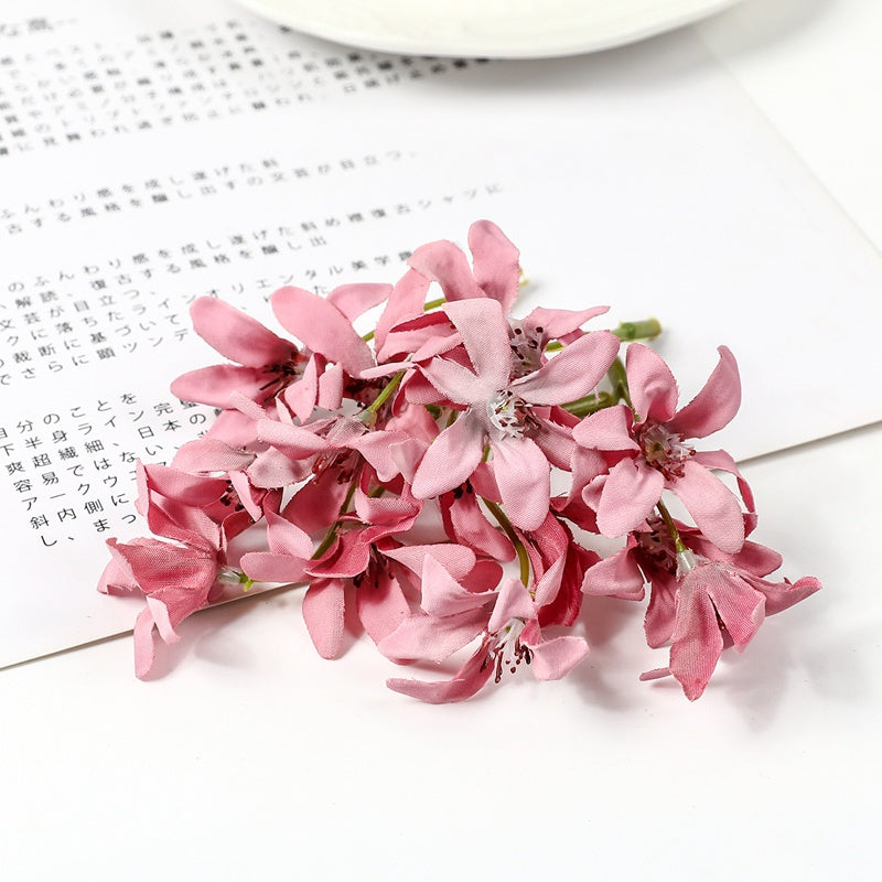 8CM Orchid Artificial Flowers Silk Fake For Home Decor Wedding Decoration DIY Craft Accessories