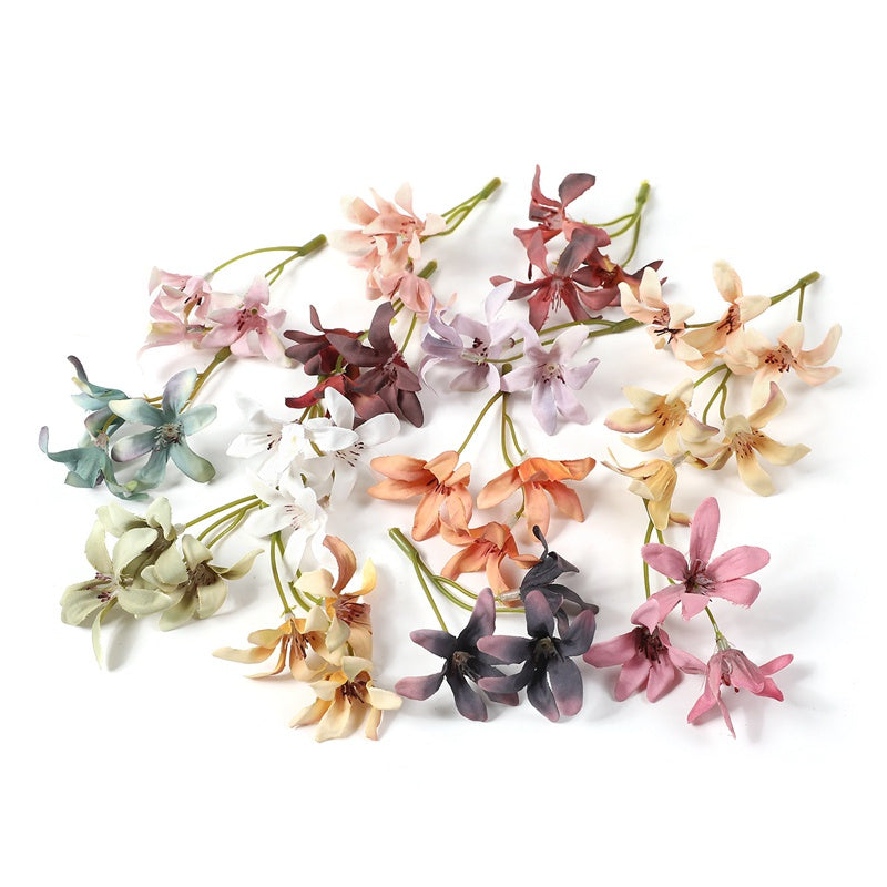 8CM Orchid Artificial Flowers Silk Fake For Home Decor Wedding Decoration DIY Craft Accessories