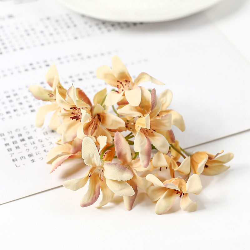 8CM Orchid Artificial Flowers Silk Fake For Home Decor Wedding Decoration DIY Craft Accessories