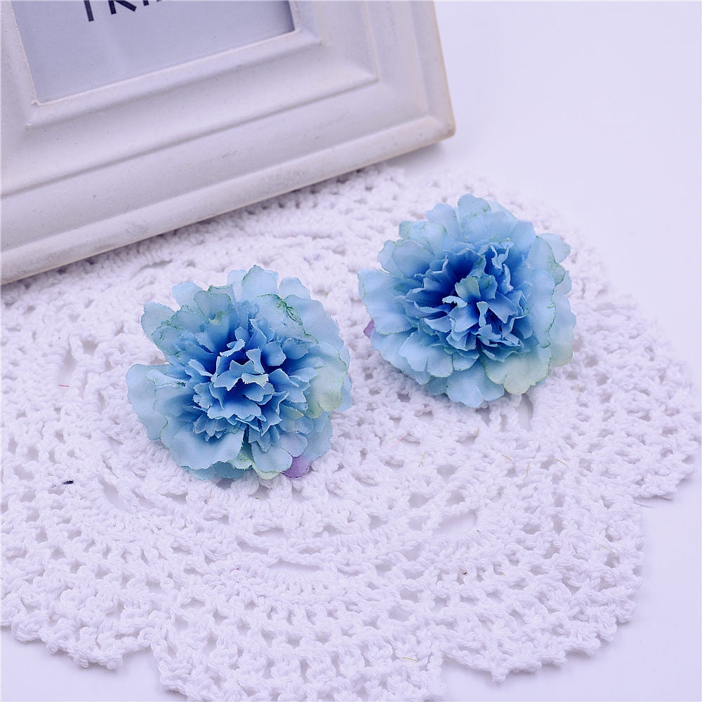 Artificial flower 5cm Silk Carnation Flower Head Wedding home decor DIY wreath scrapbook craft