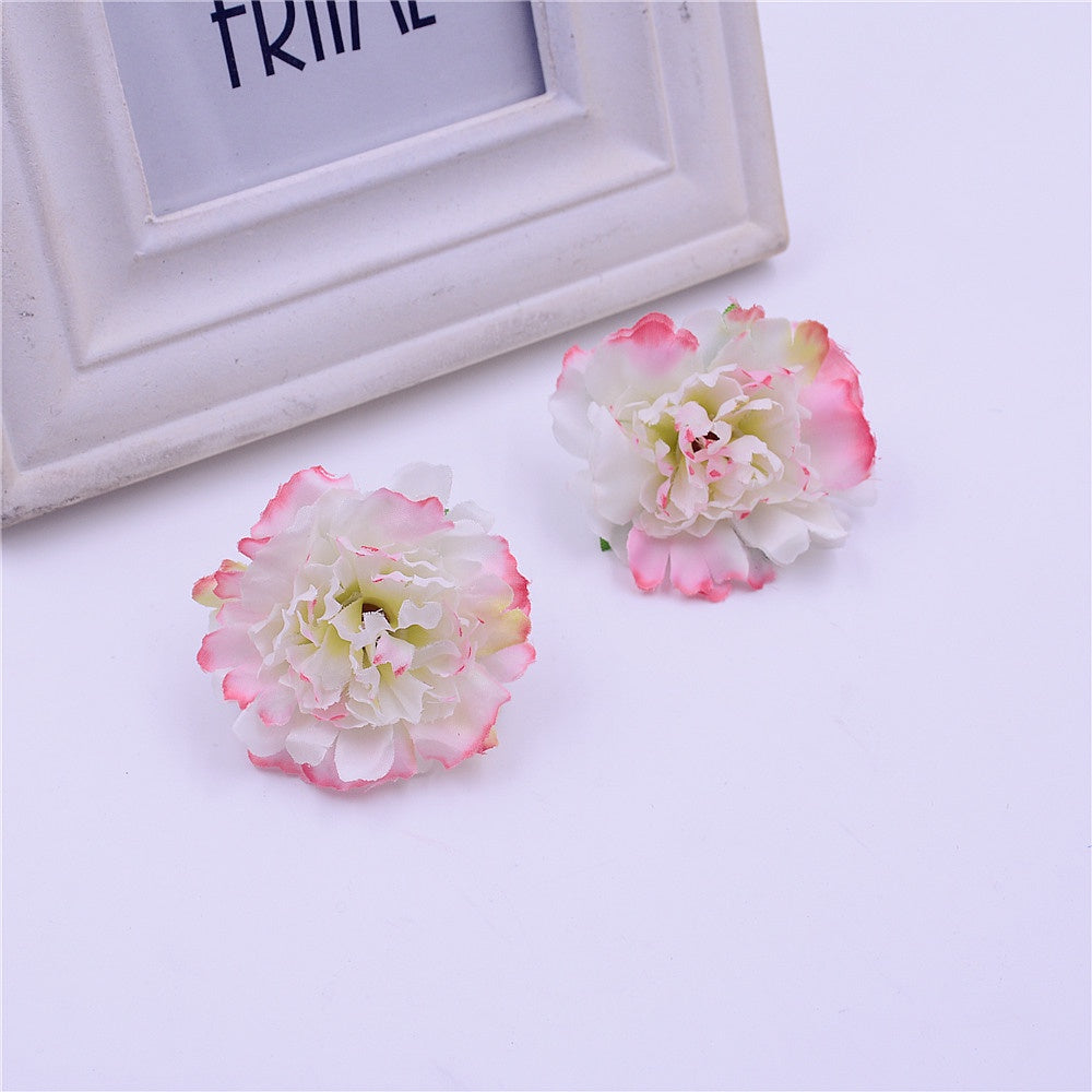 Artificial flower 5cm Silk Carnation Flower Head Wedding home decor DIY wreath scrapbook craft