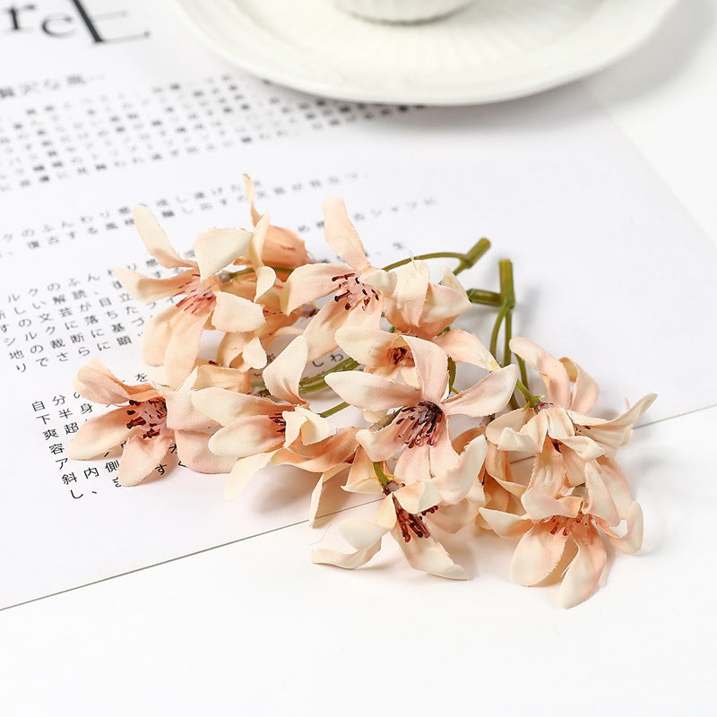 8CM Orchid Artificial Flowers Silk Fake For Home Decor Wedding Decoration DIY Craft Accessories